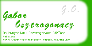 gabor osztrogonacz business card